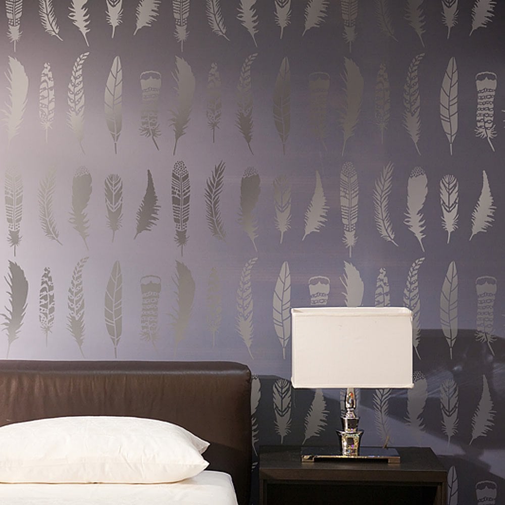 Feathers-allover-stencil-pattern-wallpaper-stencils