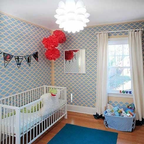 kids room nursery stencil