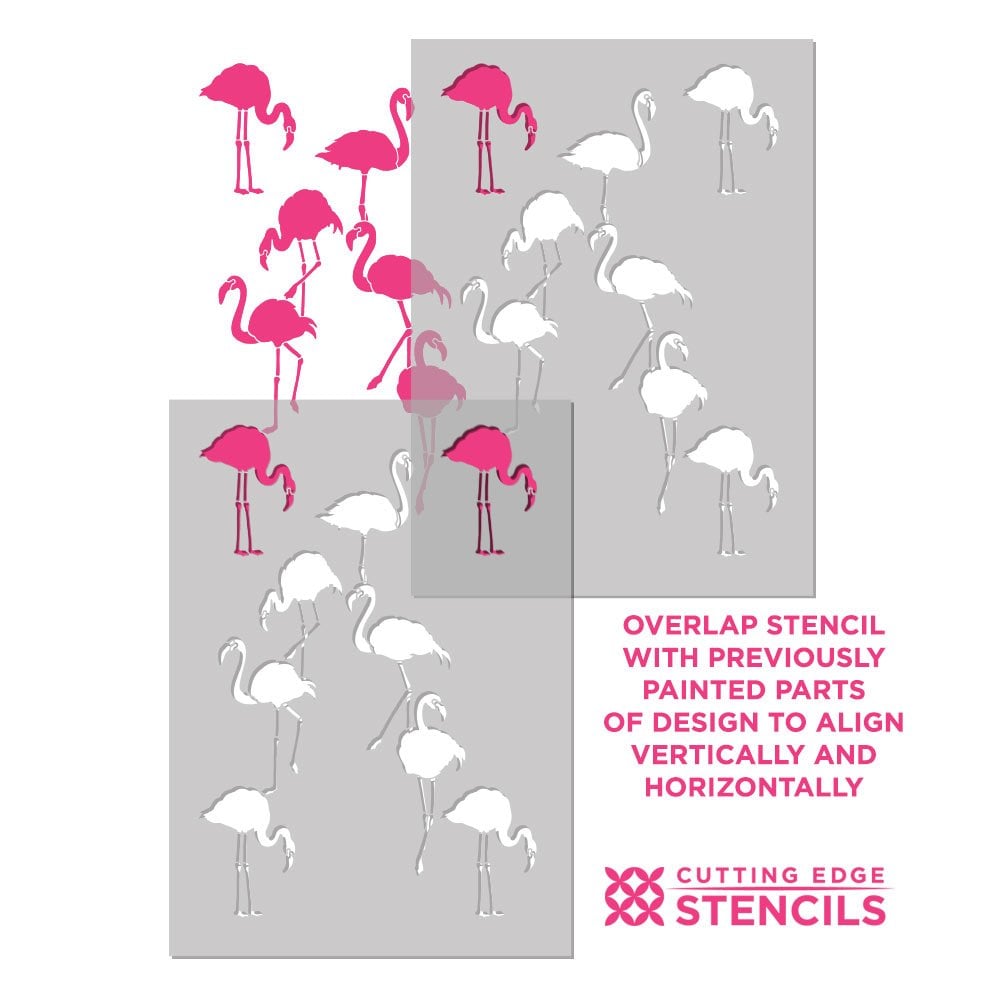 Flamingo Stencil Tropical Wall Stencils Flamingo wallpaper tropic wall decal Instructions