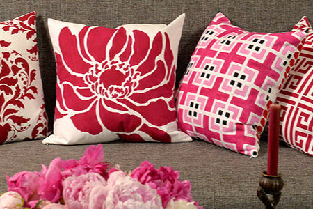 Stenciled accent pillows