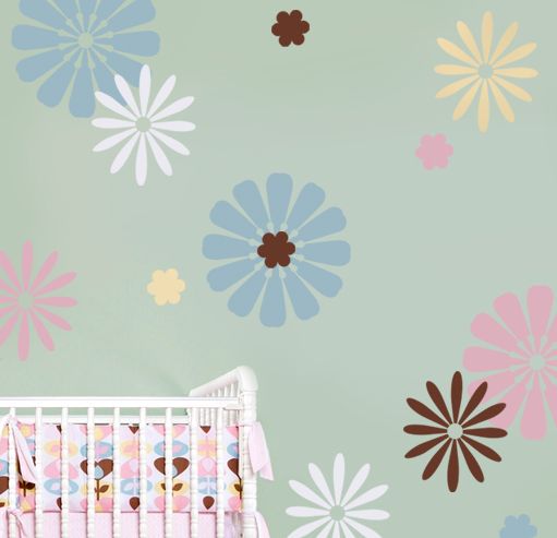 nursery flowers wall