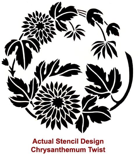 Flower stencil chrysanthemum. Japanese wall stencils