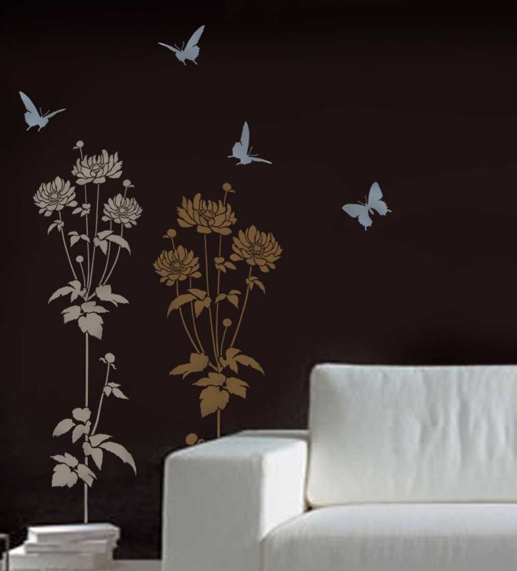 Wall stencil, large flower stencil