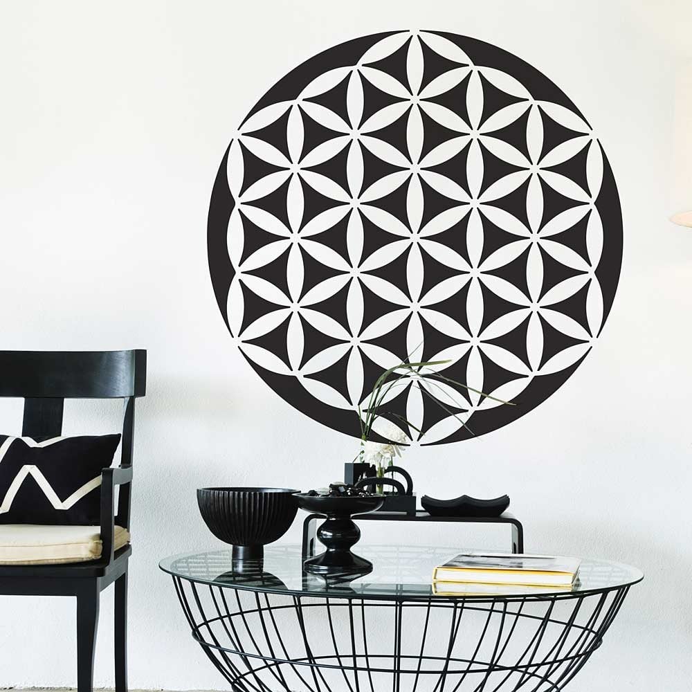 Flower of life decal mandala wall stencil yoga wall art  mandalas for walls and ceiling