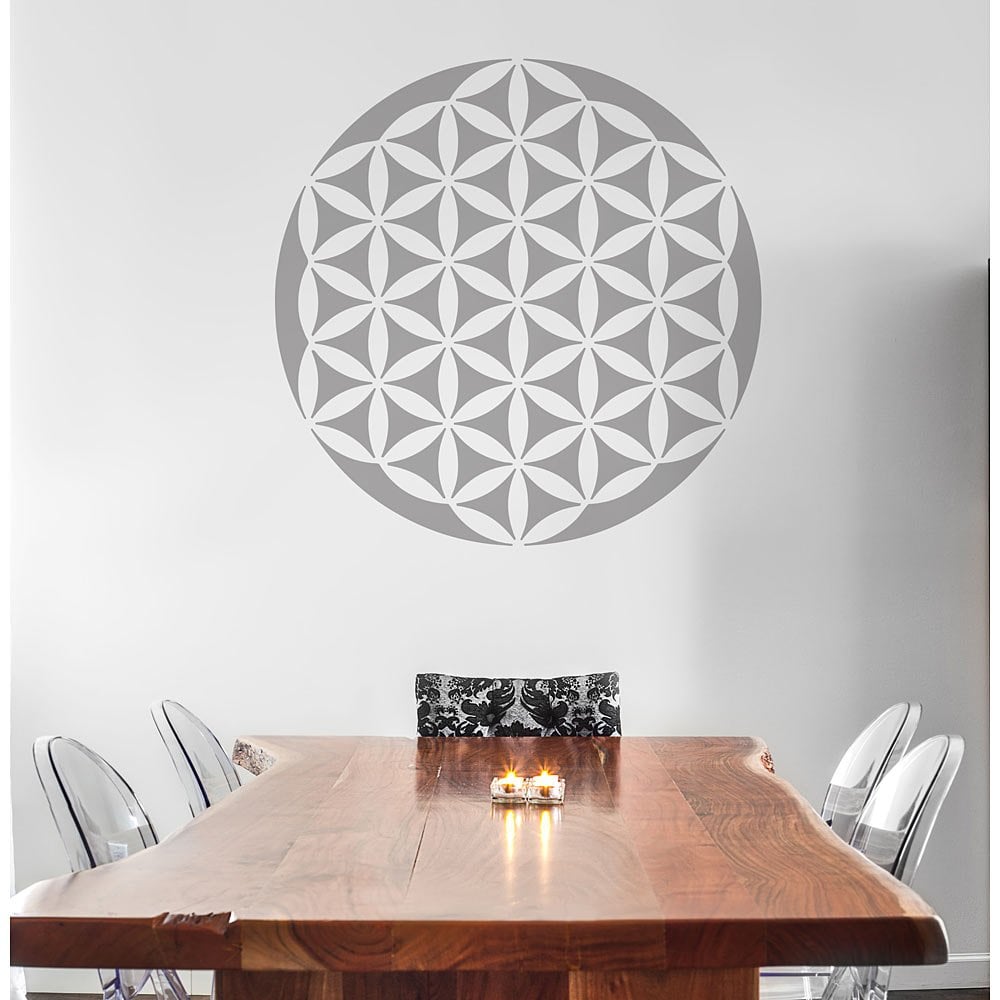 Flower of life stencil yoga wall decal diy home decor