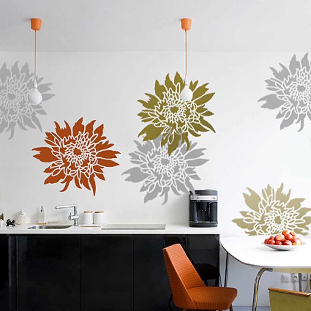 Flower-stencil-large-floral-stencils-for-walls-Chrysanthemum-stencil