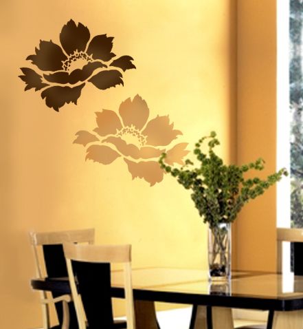 Flower stencil for walls