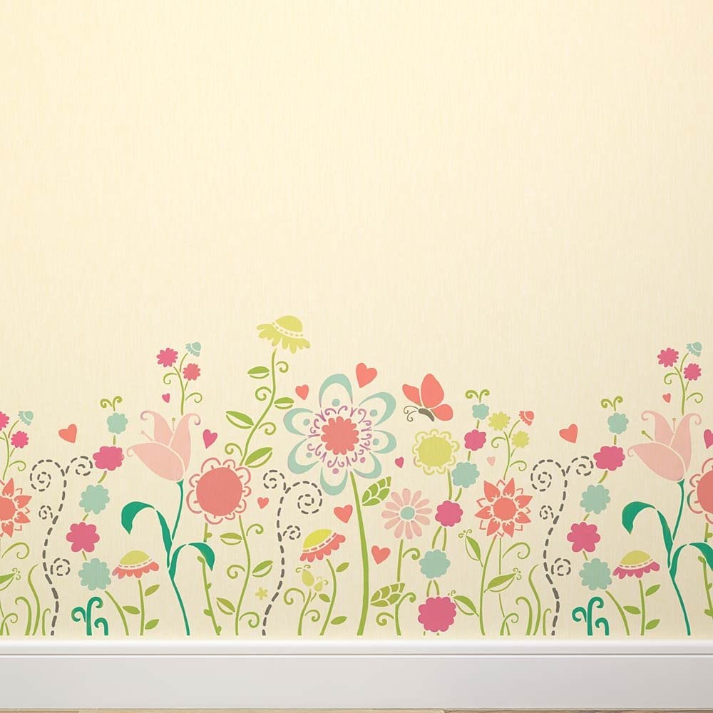 Flower-stencils-border-stencil-nursery