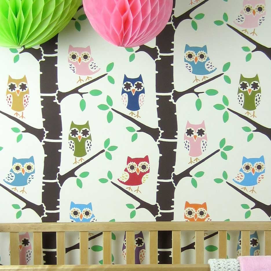 Forest-owls-nursery-stencil-woodland-decor-DIY