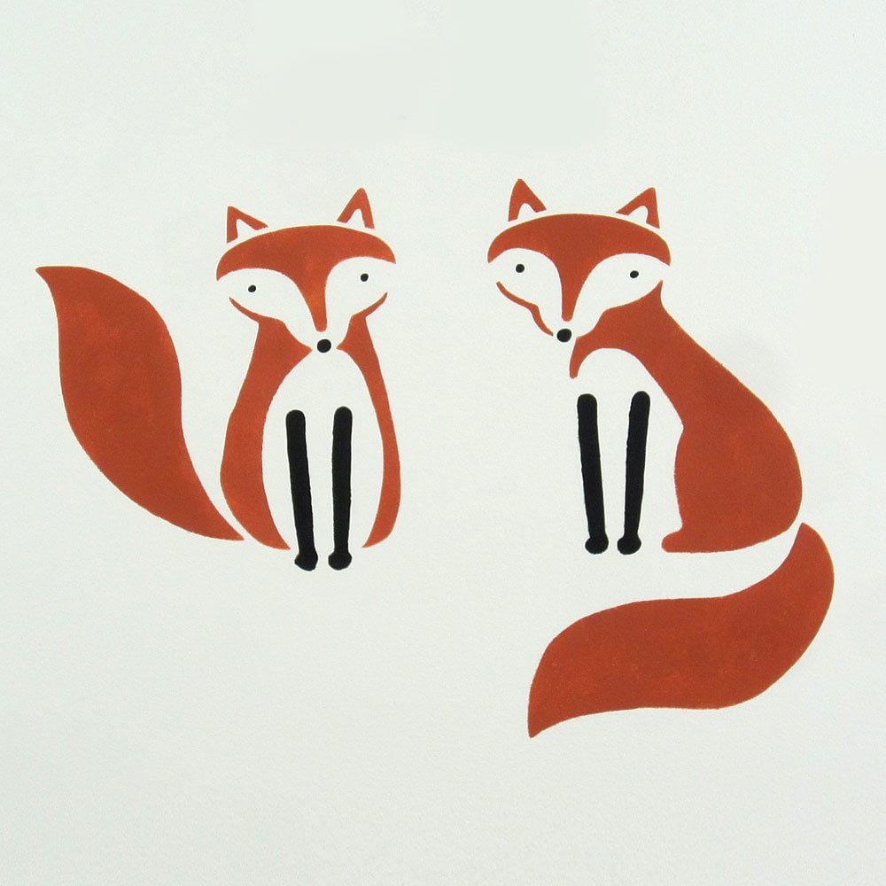 Foxes-stencils-kids-rooms-DIY