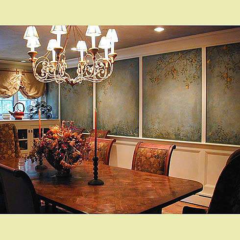 stencils fresco dining room decor