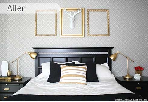 Stencil Accent wall bedroom