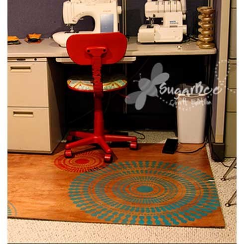 Funky wheel stencil floor