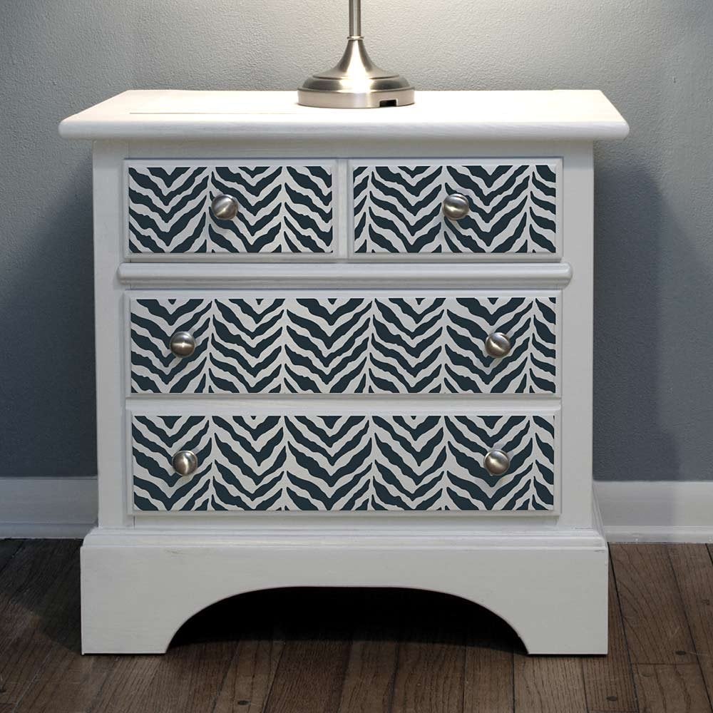 Furniture-stencil-zebra-stenciled-nightstand-craft-stencils