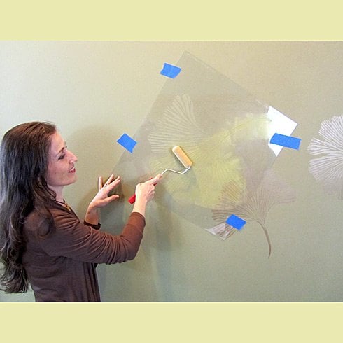 Ginkgo leaf stenciling