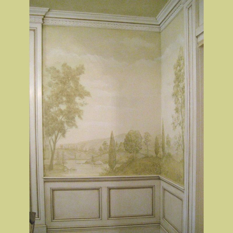 grisaille mural stencils