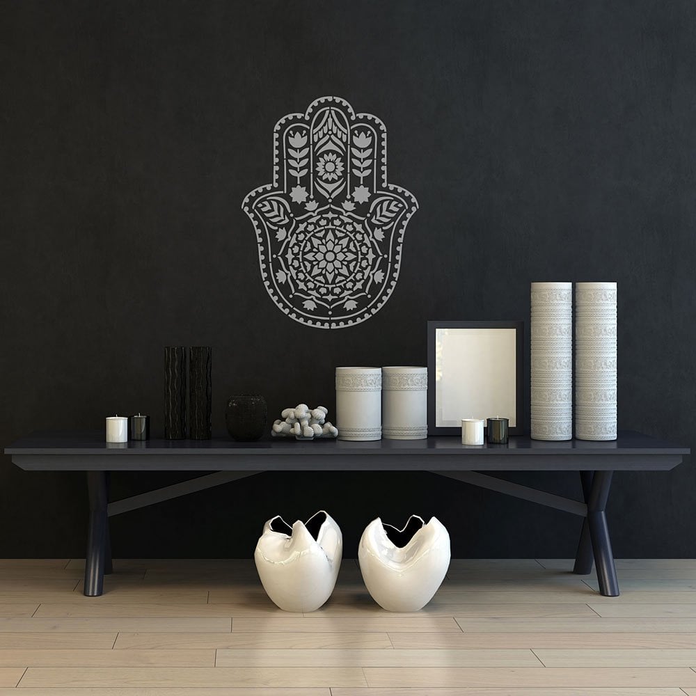 Hamsa Hand Stencil Fatimas mandala decal