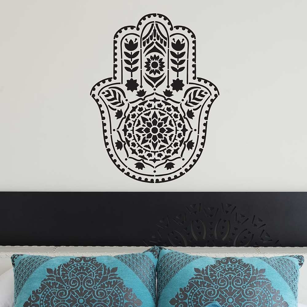 Hamsa Hand stencil wall decal mandala