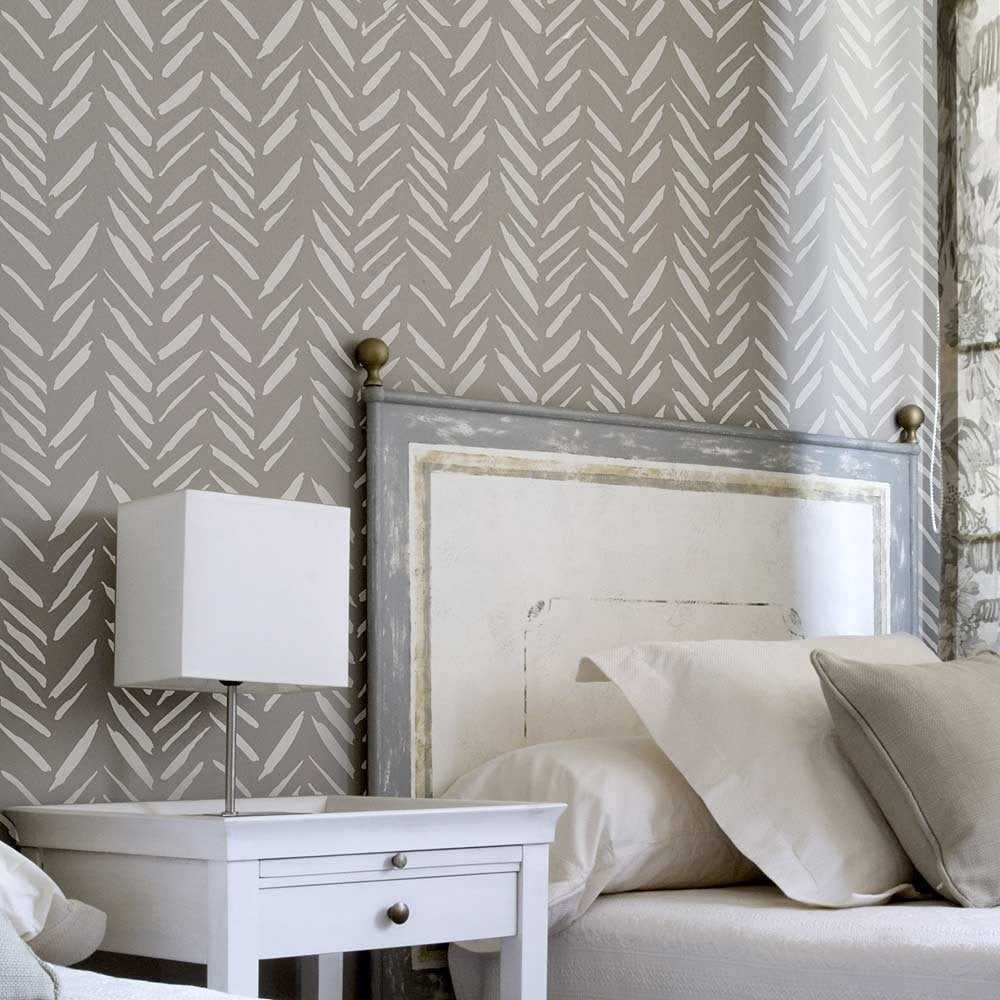 Hand drawn stencil pattern herringbone chevron stencil