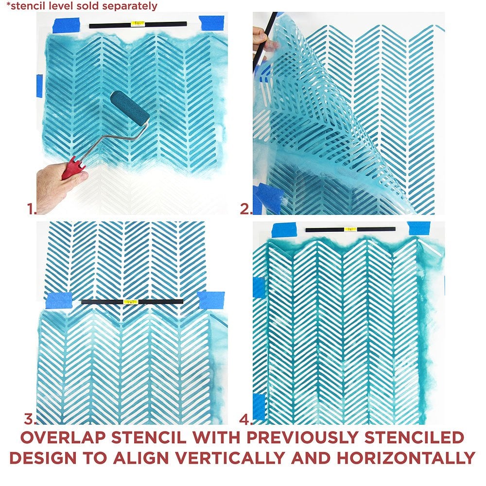 Herringbone-Stitch-Allover-stencil-Template-Instructions