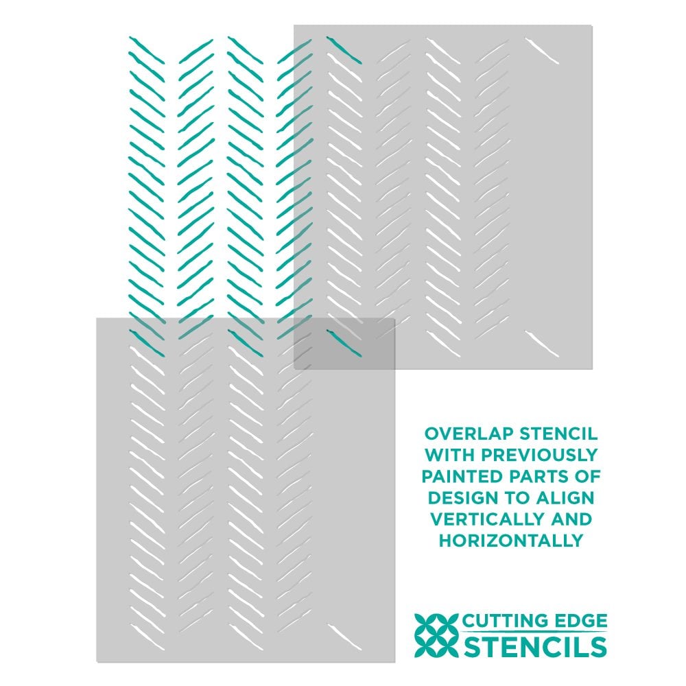 Herringbone stencil alignment chevron stencils