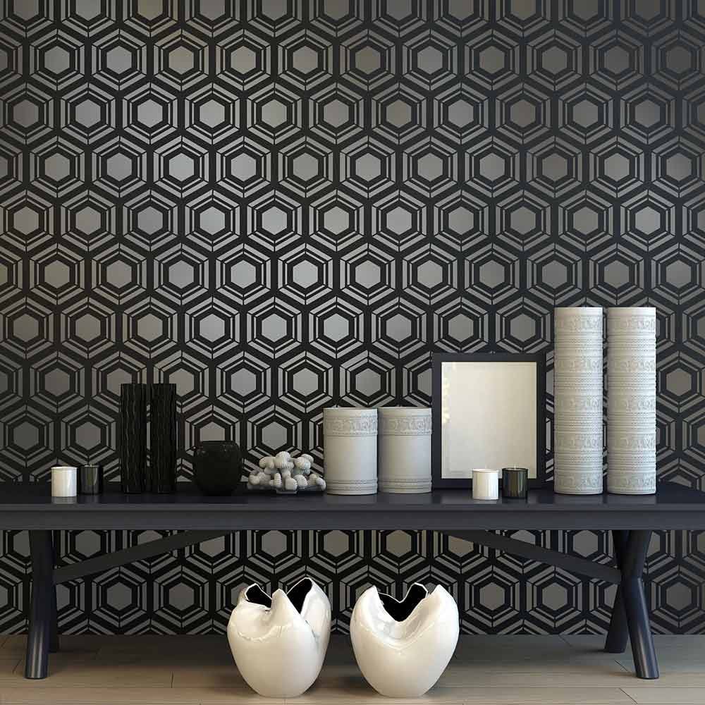 Hexagon wallpaper stencil honeycomb wall stencils