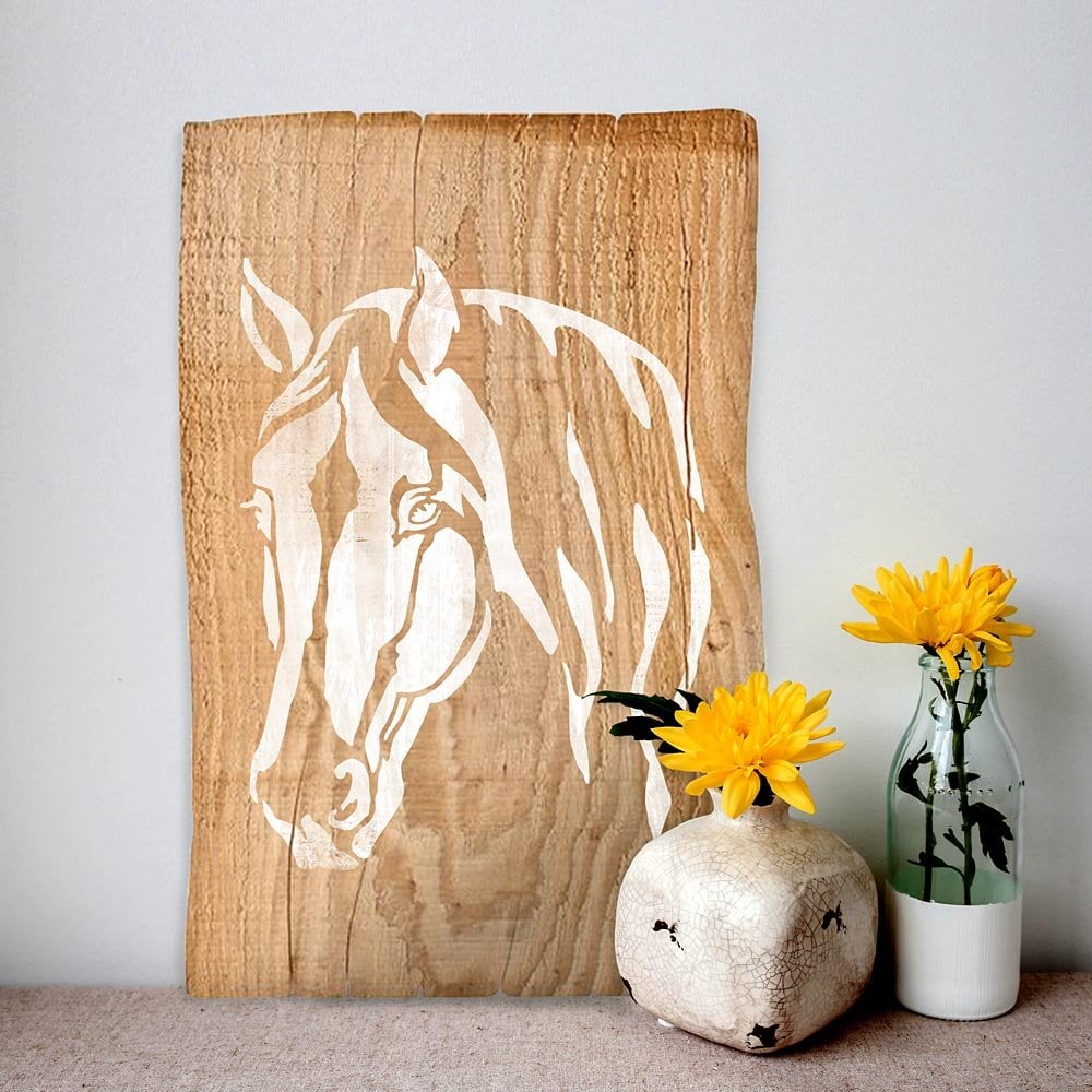 Horse head decal stencil DIY wood wall art horses stencils