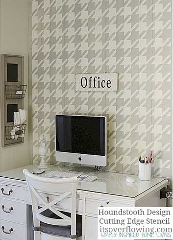 Houndstooth-stencil-pattern-walls