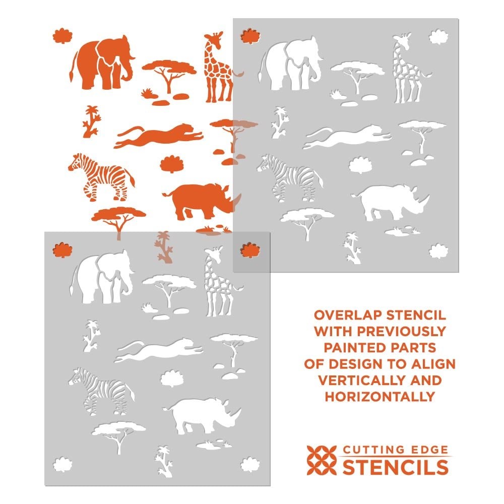 How-to-stencil-instructions-african-animals-stencils-safari