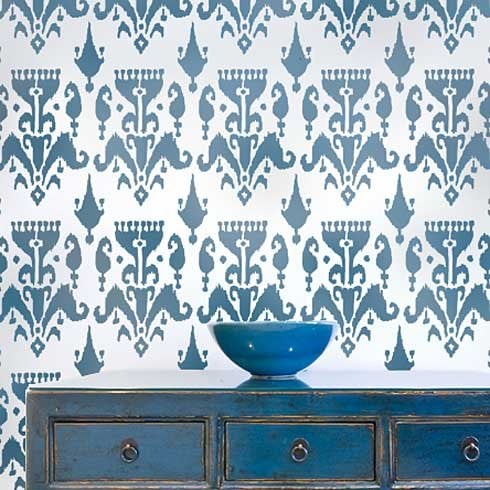 ikat wallpaper stencil