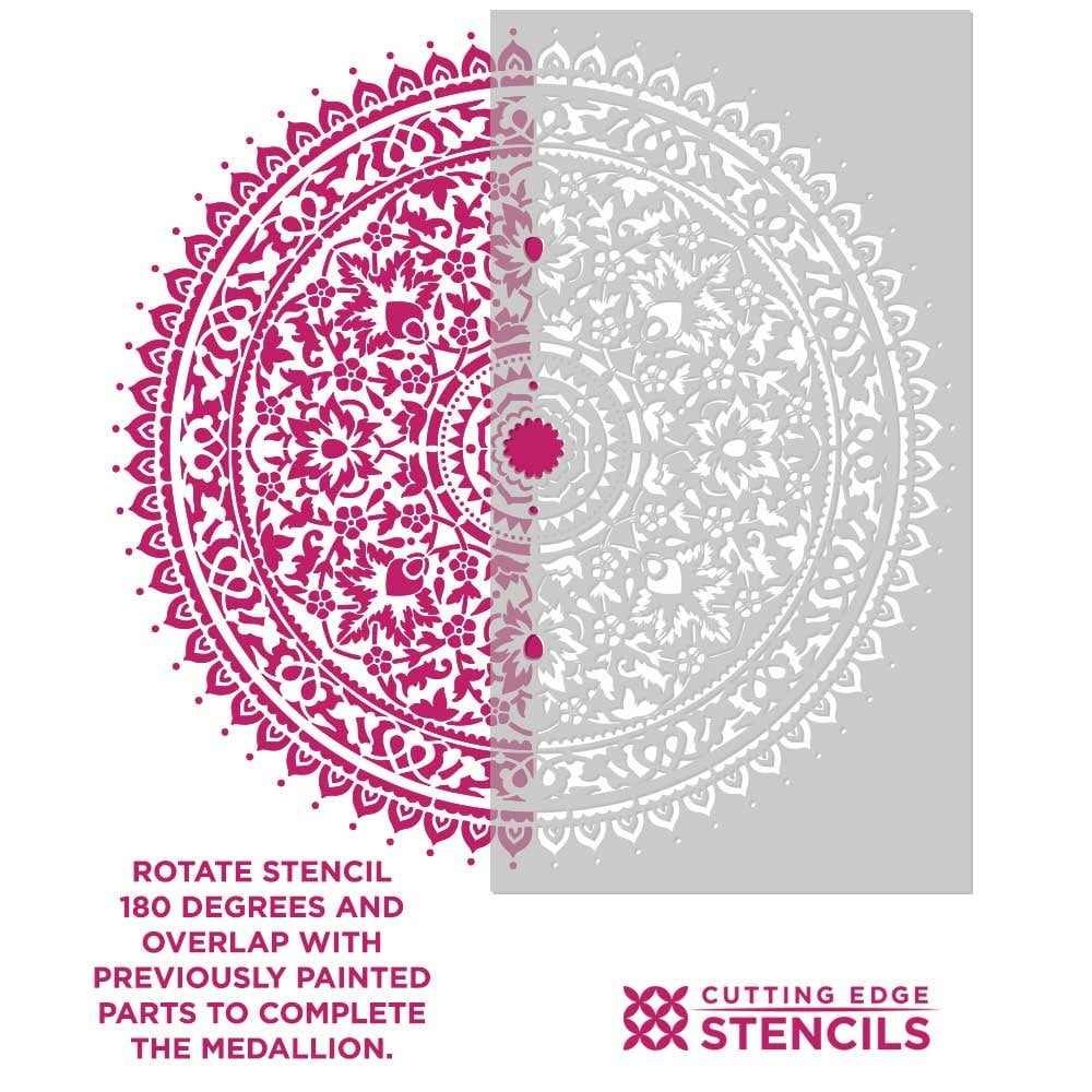 Kasmir Mandala stencil stencilling instructions