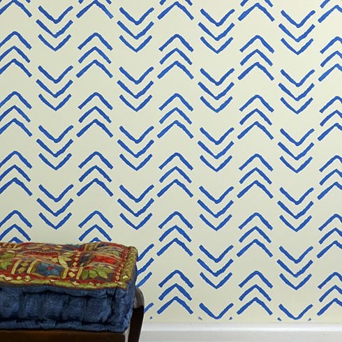 kuba chevron wall stencil