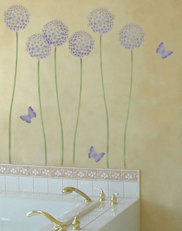 Large Flower stencil for walls. Modern floral stencils