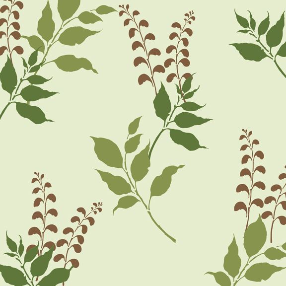 stenciled leaves