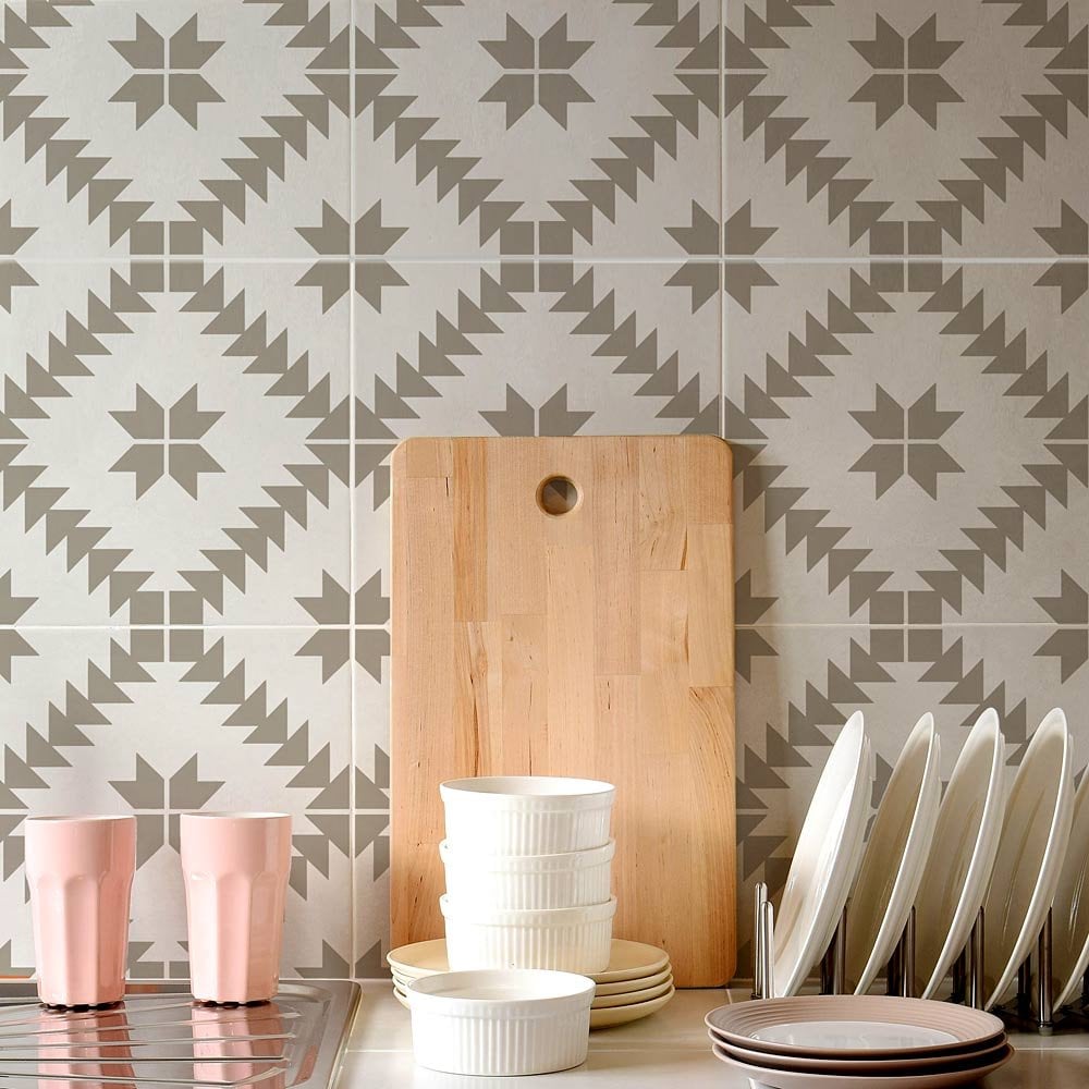 Maestro Geometric Tile DIY painted backsplash