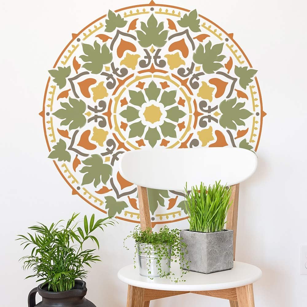 Mandala stencil mandala stencils wall stencils meditation decor yoga mandala decal