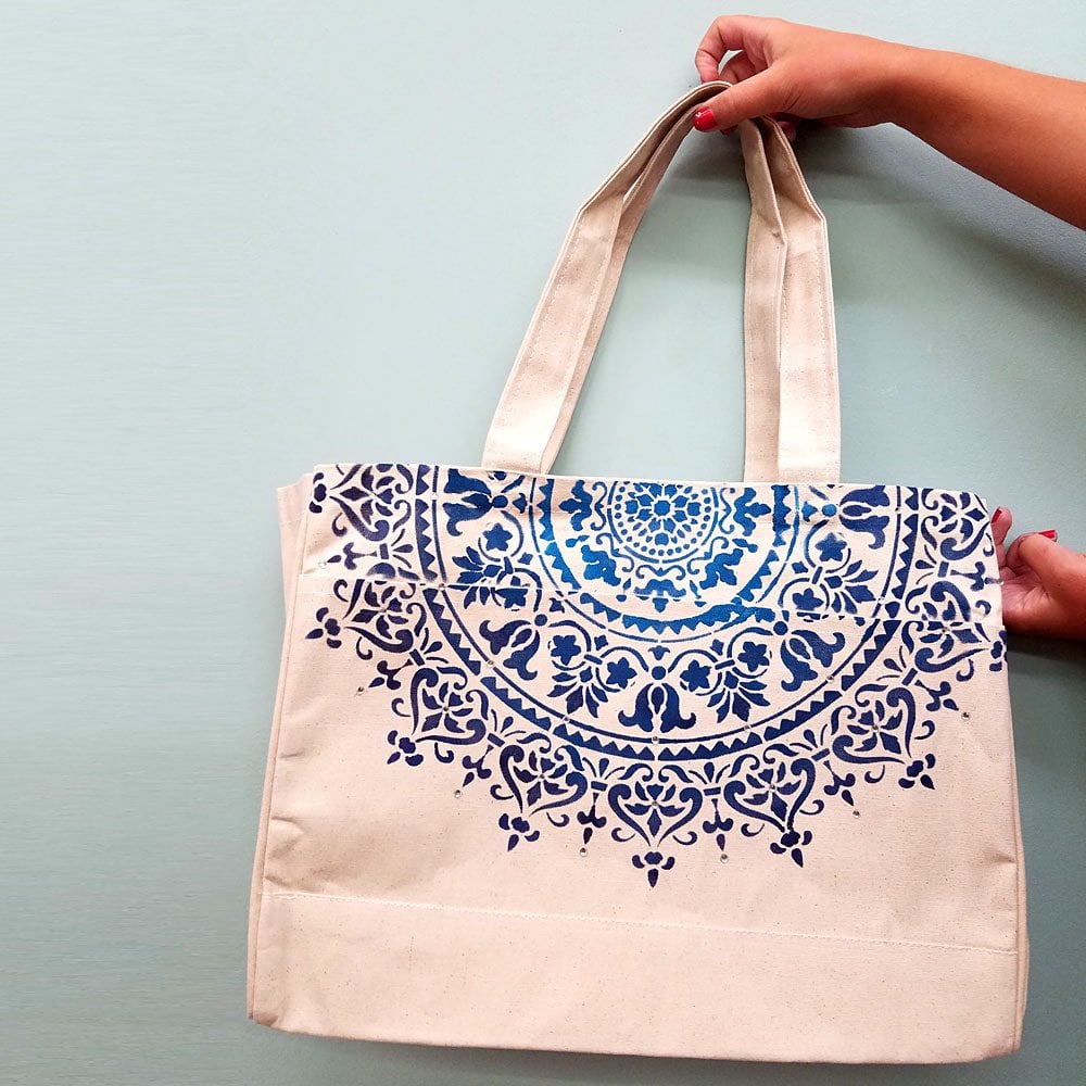 Mandala stencil tote bag mandalas