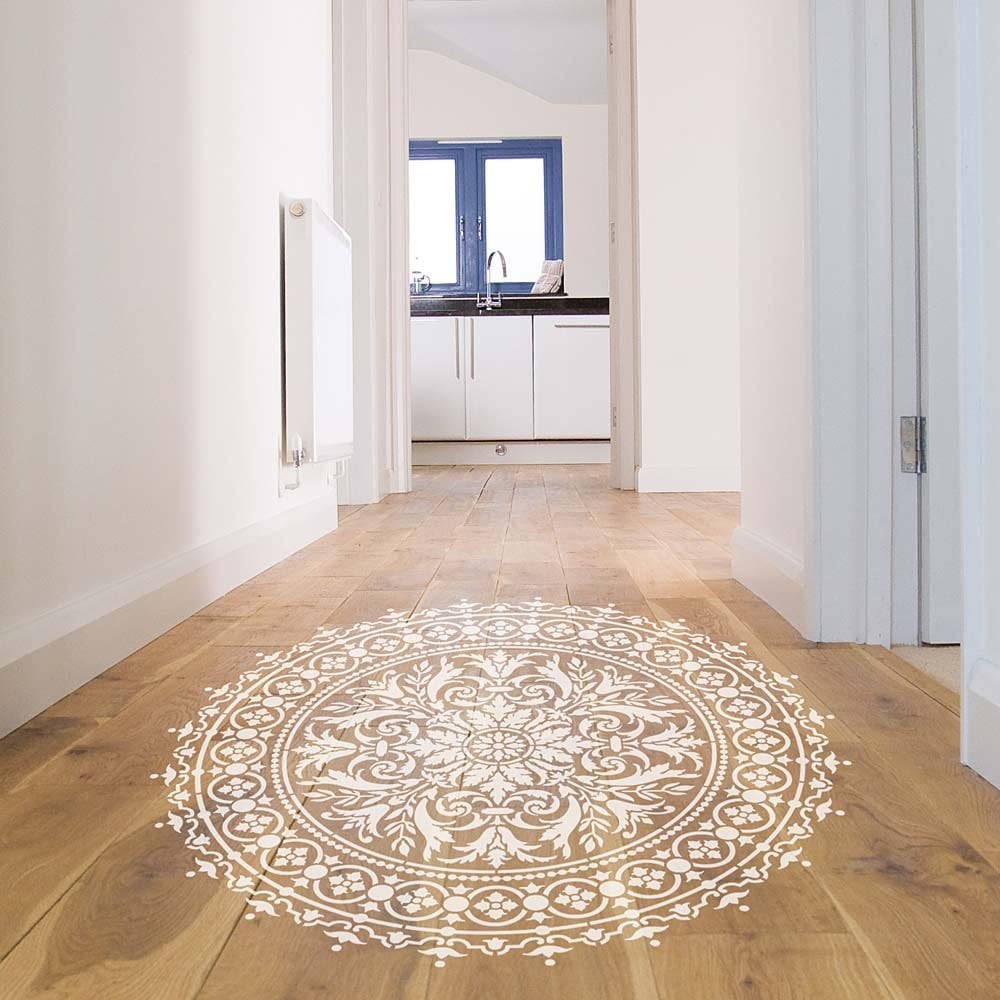 Mandala stencil wood floor stencils mandalas design