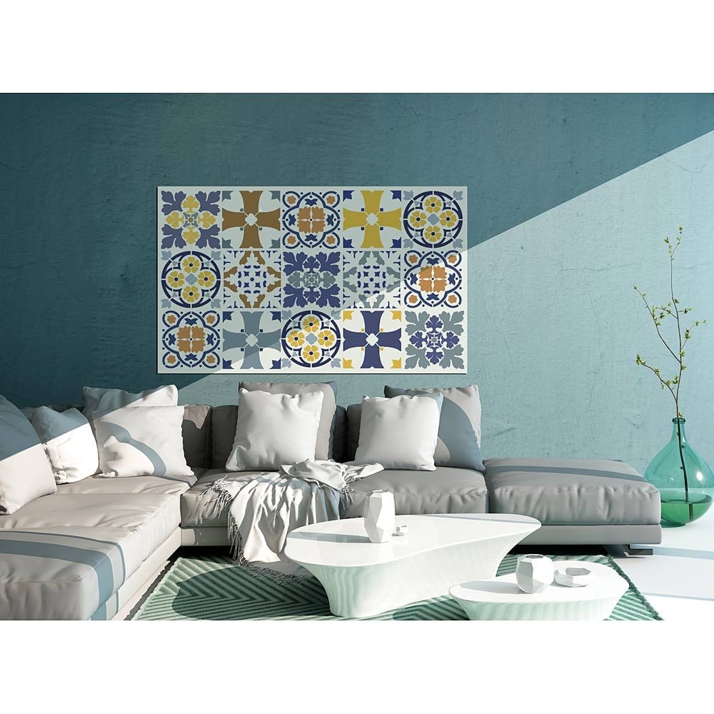 Mixed tiles stencils patchwork tile spanish portuguese tile stencils