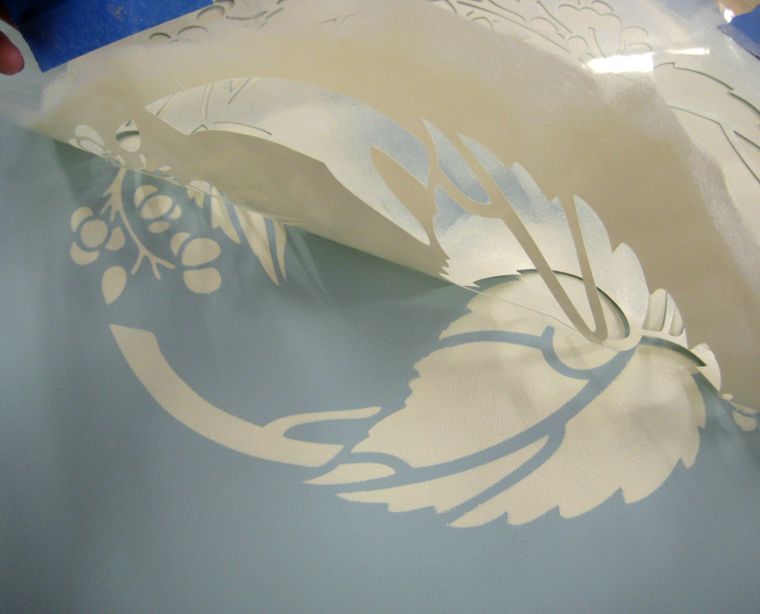 modern floral stencil