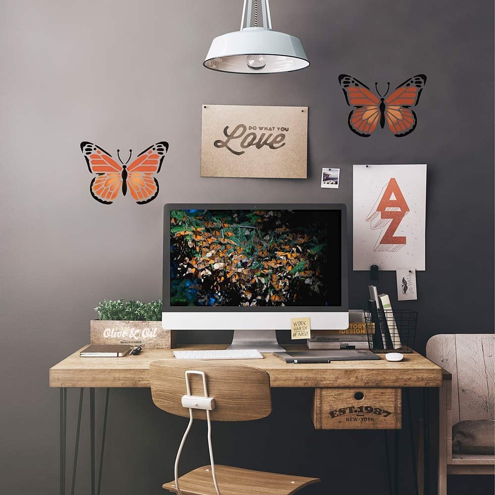 Monarch-butterfly-stencil-wall-stencils-Office