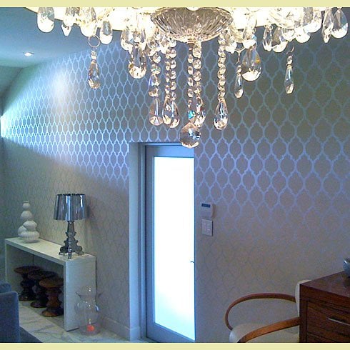 Moroccan stencil accent-wall