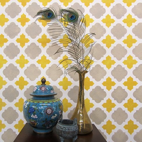 Moroccan stencil tile wall stencil