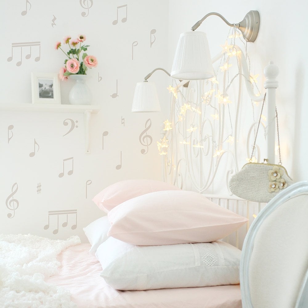 Musical-Notes-stencil-design-Girls-room