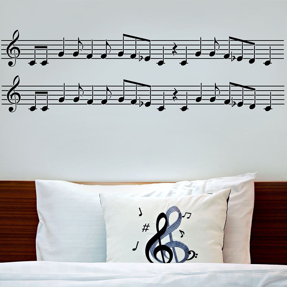 Musical-notes-stencil-decal-Border-Room