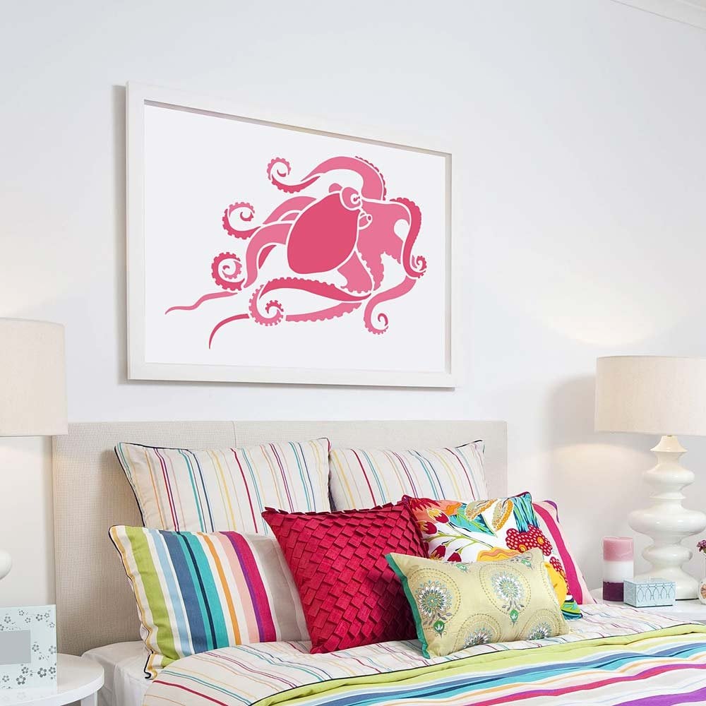 Octopus-Stencil-for-walls-octopus-decal