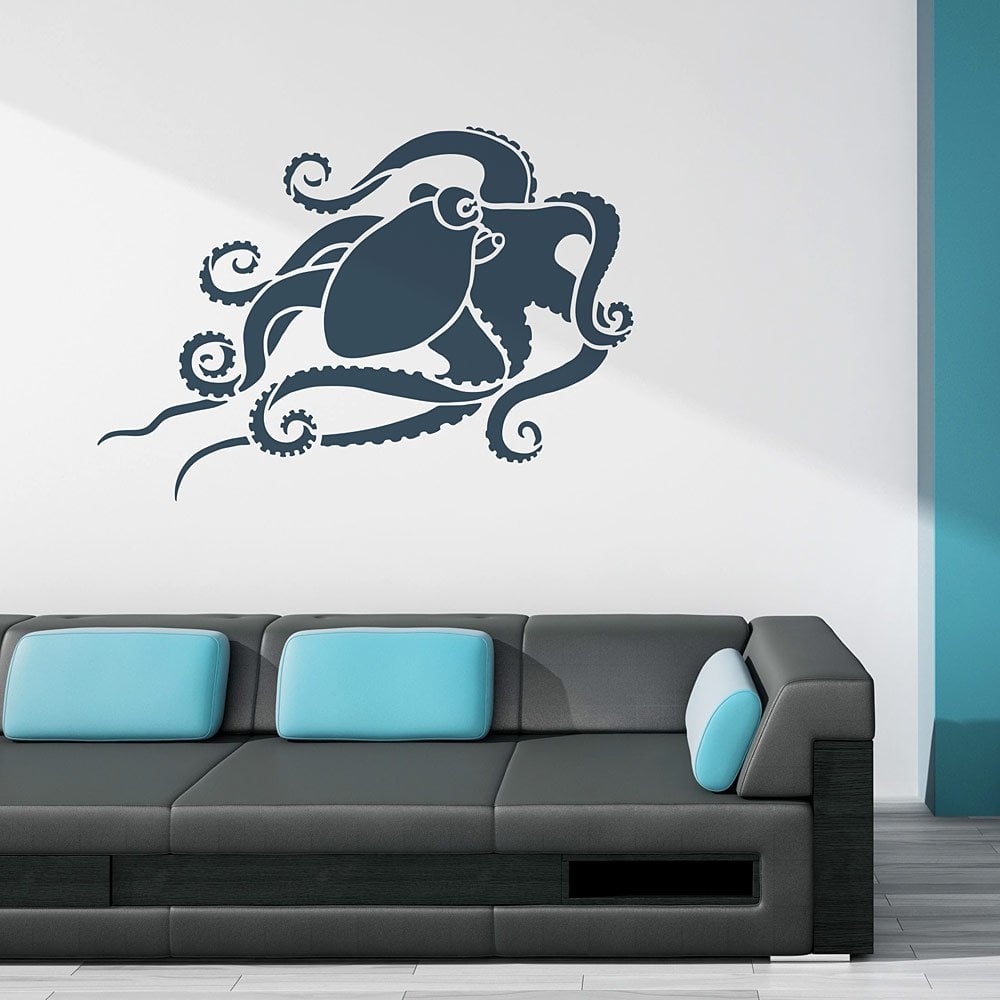 Octopus-stencil-wall-decal-nautical-wall-art