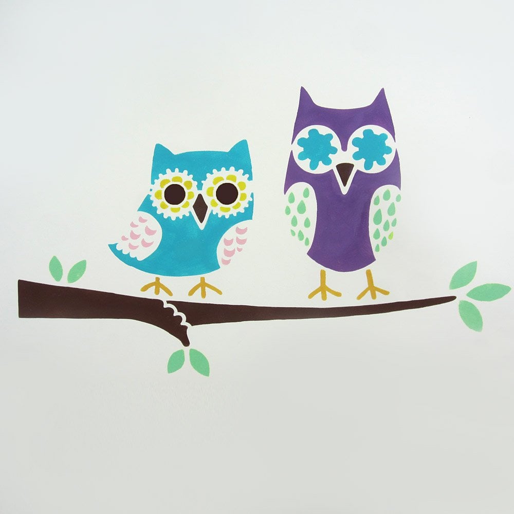 Owls-on-branch-nursery-stencil-DIY