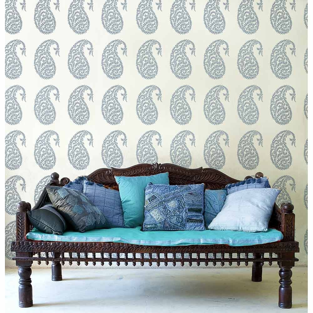 Paisley stencil pattern for walls