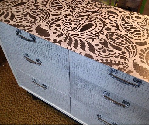 Paisley stenciled furniture